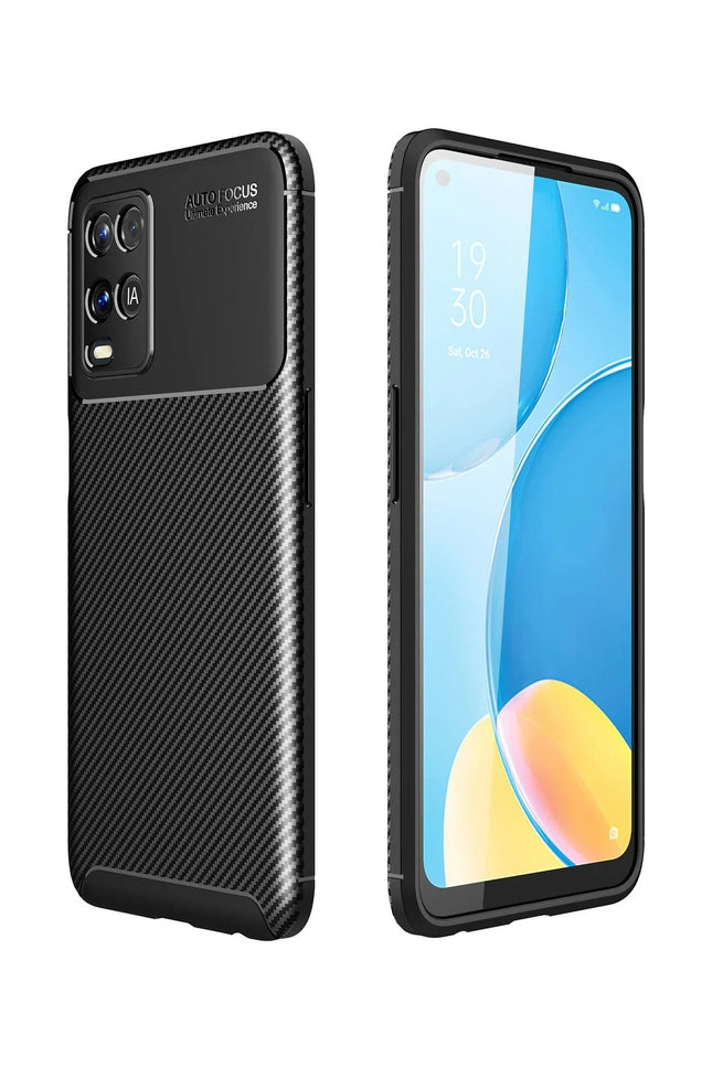 Oppo A54 4G Auto Focus Karbon Kapak Kılıf - Siyah