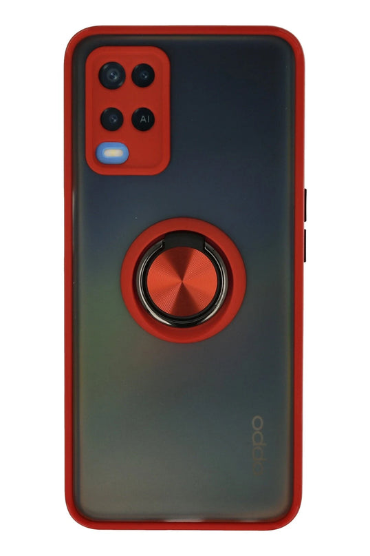 Oppo A54 4G Montreal Yüzüklü Silikon Kapak Kılıf - Kırmızı