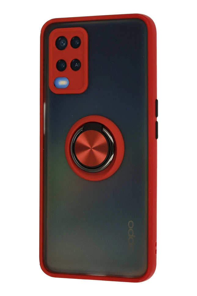 Oppo A54 4G Montreal Yüzüklü Silikon Kapak Kılıf - Kırmızı 2