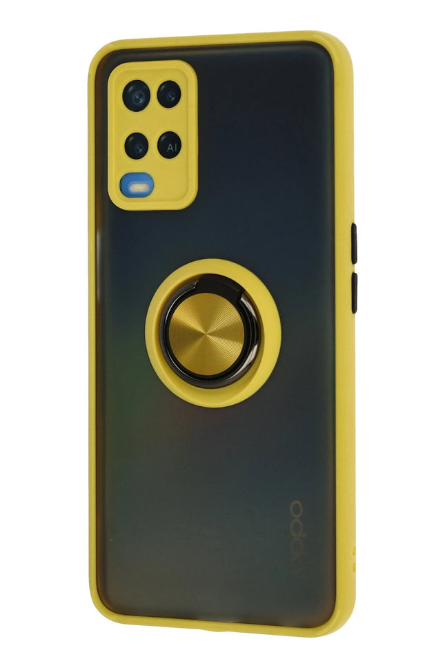 Oppo A54 4G Montreal Yüzüklü Silikon Kapak Kılıf - Sarı 2
