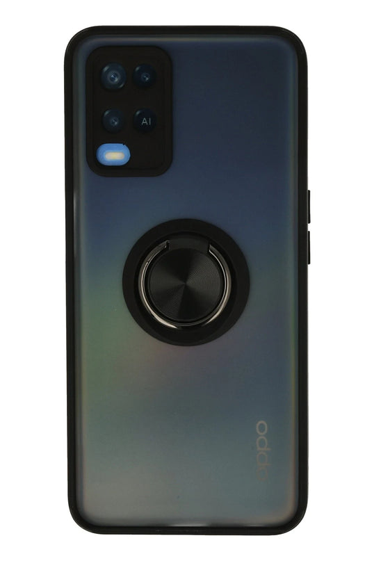 Oppo A54 4G Montreal Yüzüklü Silikon Kapak Kılıf - Siyah