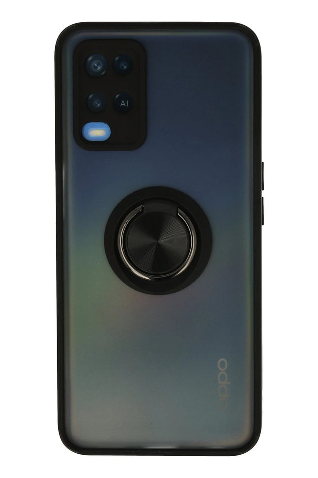 Oppo A54 4G Montreal Yüzüklü Silikon Kapak Kılıf - Siyah
