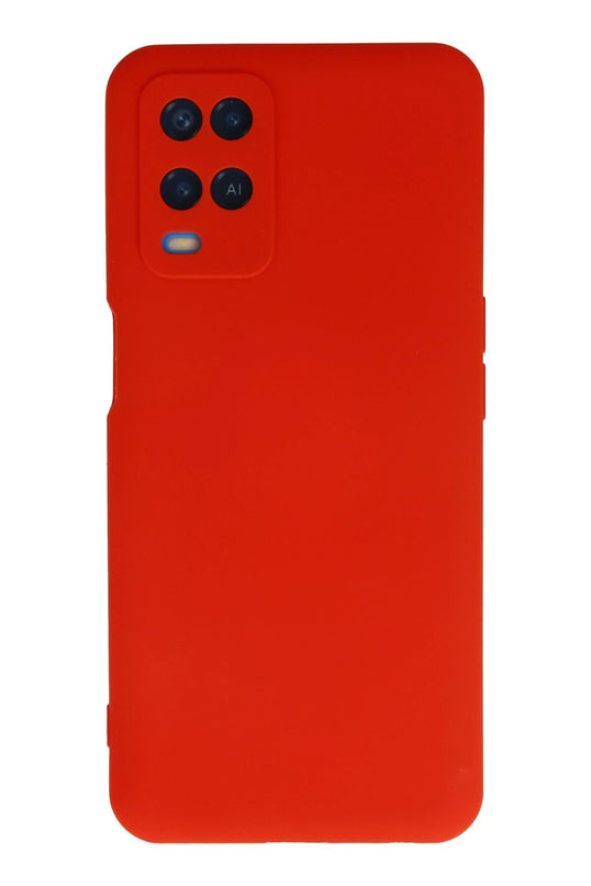 Oppo A54 4G Nano içi Kadife Silikon Kılıf - Kırmızı