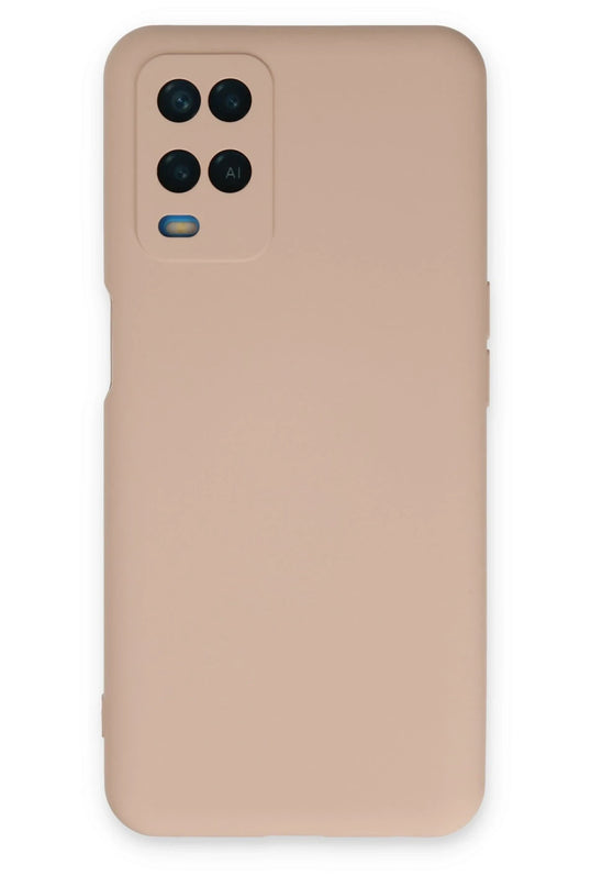Oppo A54 4G Nano içi Kadife Silikon Kılıf - Pudra
