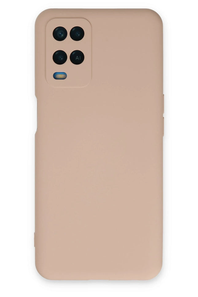Oppo A54 4G Nano içi Kadife Silikon Kılıf - Pudra