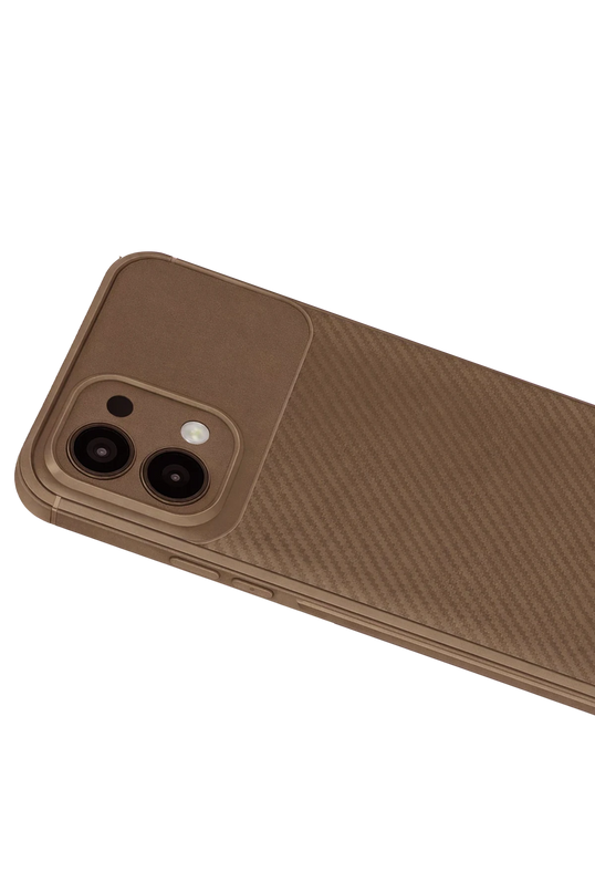 Oppo A6 Pro 4G Auto Focus Karbon Kapak Kılıf - Kahverengi 3