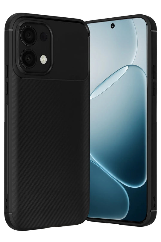 Oppo A6 Pro 4G Auto Focus Karbon Kapak Kılıf - Siyah