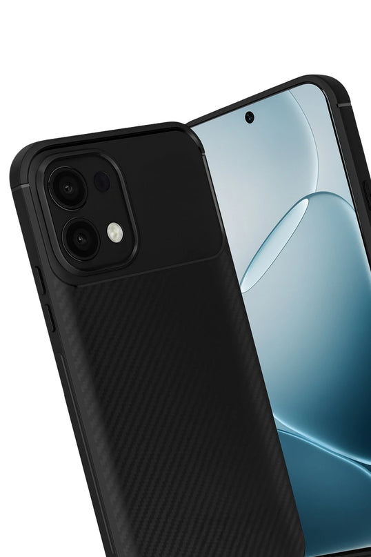 Oppo A6 Pro 4G Auto Focus Karbon Kapak Kılıf - Siyah 2