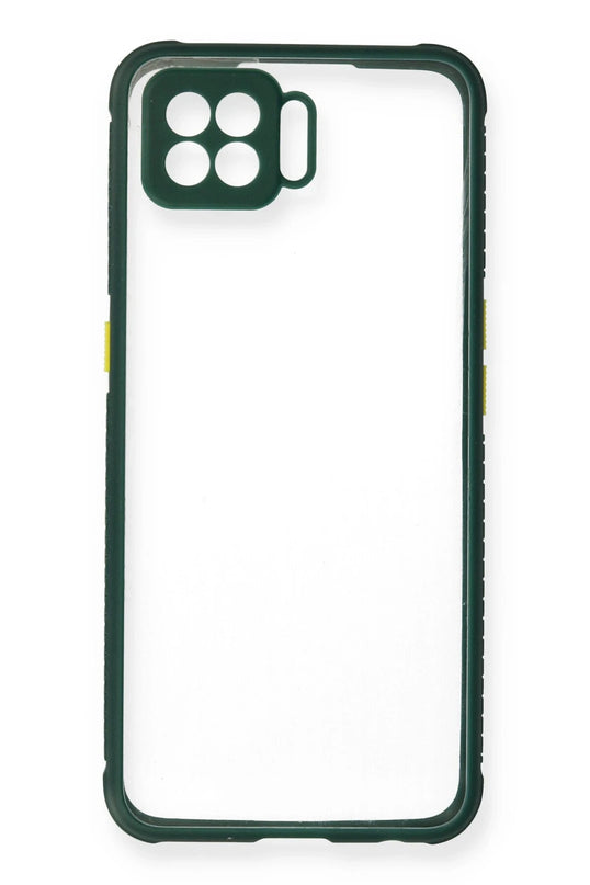 Oppo A73 Miami Şeffaf Silikon Kılıf - Koyu Yeşil 2