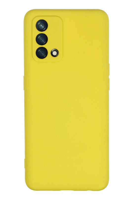 Oppo A74 4G Nano içi Kadife Silikon Kılıf - Sarı