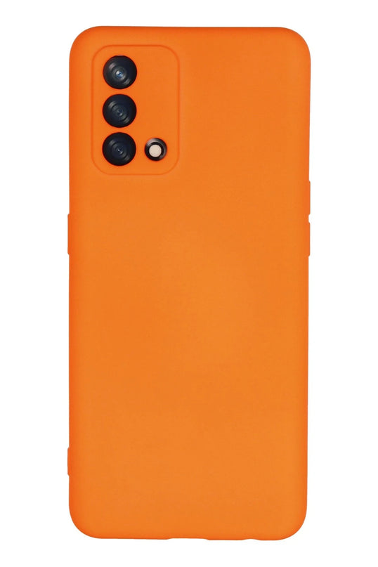 Oppo A74 4G Nano içi Kadife Silikon Kılıf - Turuncu