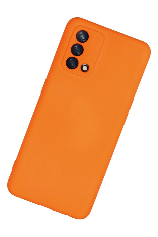 Oppo A74 4G Nano içi Kadife Silikon Kılıf - Turuncu 3