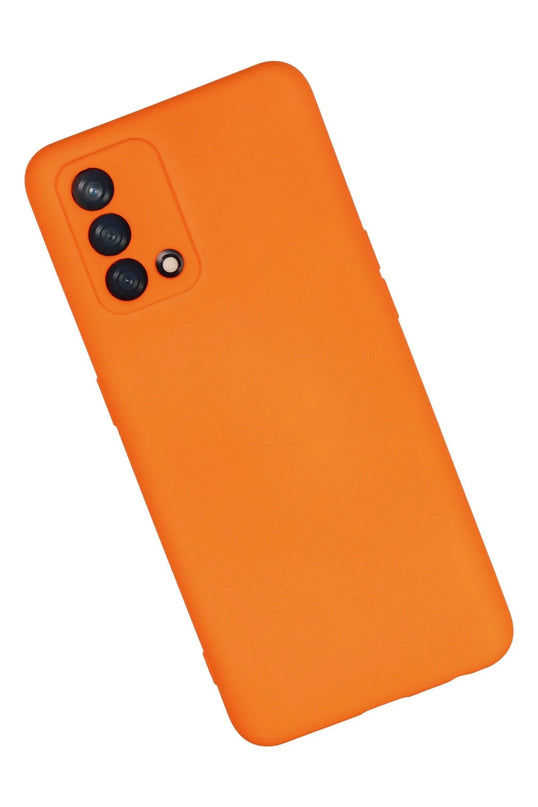 Oppo A74 4G Nano içi Kadife Silikon Kılıf - Turuncu 2