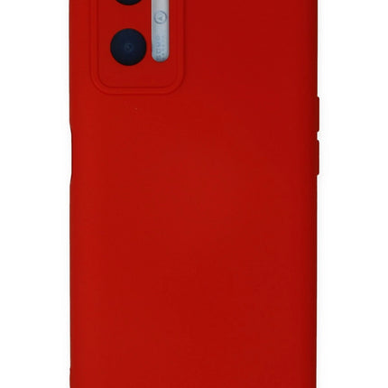 Oppo A96 Nano içi Kadife Silikon Kılıf - Kırmızı