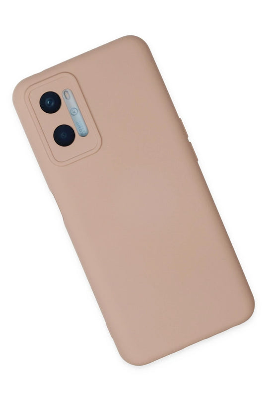 Oppo A96 Nano içi Kadife Silikon Kılıf - Pudra 2