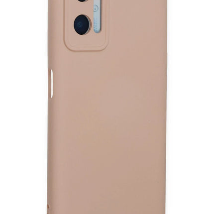 Oppo A96 Nano içi Kadife Silikon Kılıf - Pudra 3