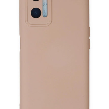 Oppo A96 Nano içi Kadife Silikon Kılıf - Pudra