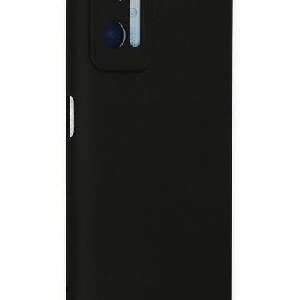 Oppo A96 Nano içi Kadife Silikon Kılıf - Siyah 3