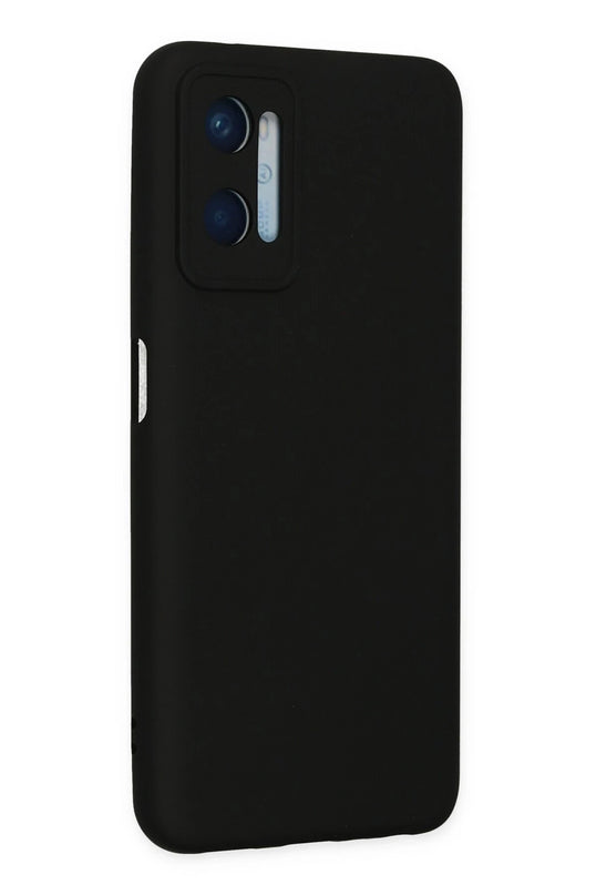 Oppo A96 Nano içi Kadife Silikon Kılıf - Siyah 3