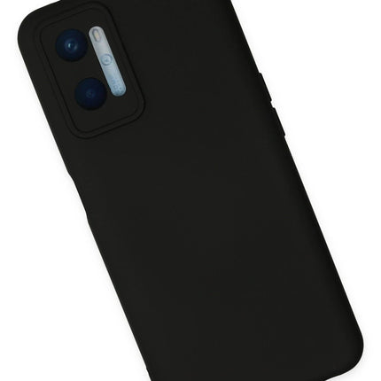Oppo A96 Nano içi Kadife Silikon Kılıf - Siyah 2