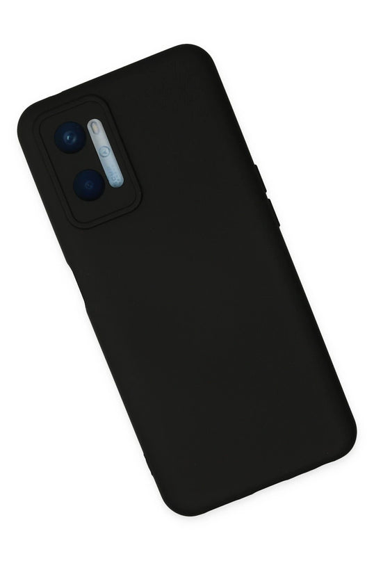 Oppo A96 Nano içi Kadife Silikon Kılıf - Siyah 2