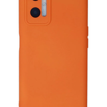 Oppo A96 Nano içi Kadife Silikon Kılıf - Turuncu