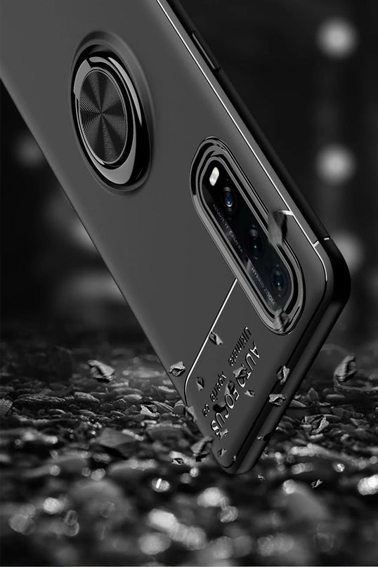 Oppo Find X2 Range Yüzüklü Silikon Kılıf - Mavi 5