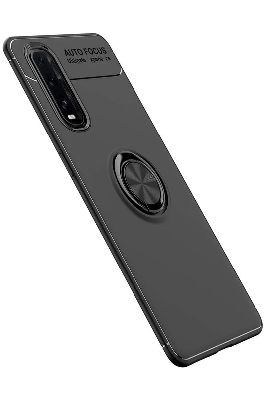 Oppo Find X2 Range Yüzüklü Silikon Kılıf - Siyah 2