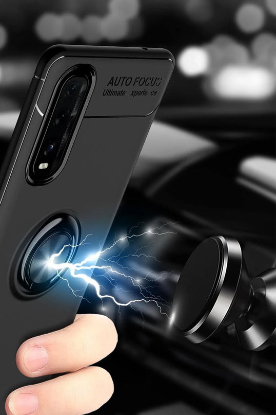 Oppo Find X2 Range Yüzüklü Silikon Kılıf - Siyah 2 3