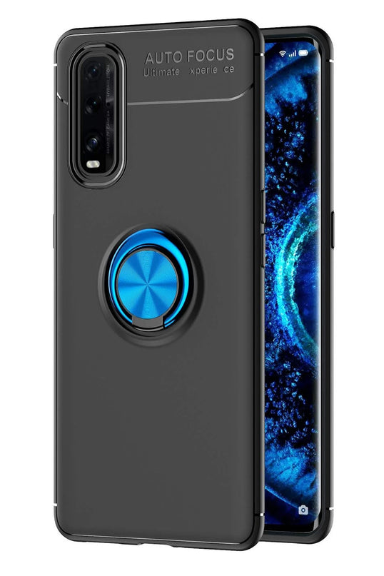 Oppo Find X2 Range Yüzüklü Silikon Kılıf - Siyah 3