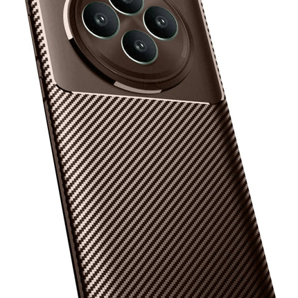 Oppo Reno 11 FS Auto Focus Karbon Kapak Kılıf - Kahverengi