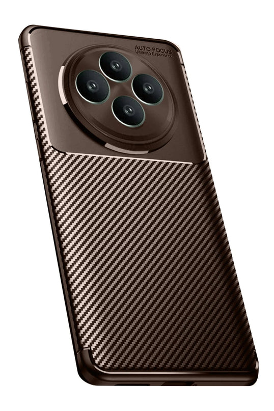 Oppo Reno 11 FS Auto Focus Karbon Kapak Kılıf - Kahverengi