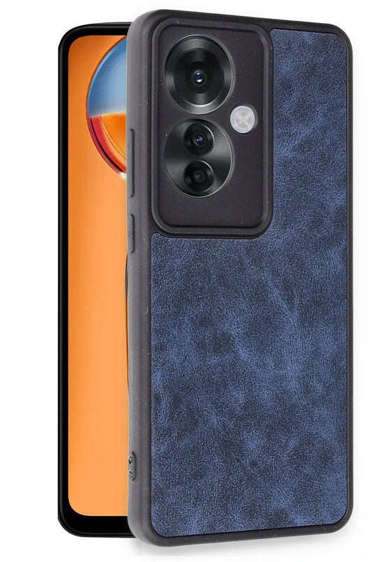 Oppo Reno 11F Aras Deri Kapak Kılıf - Lacivert 2