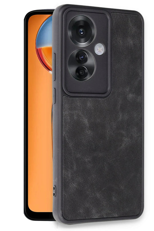 Oppo Reno 11F Aras Deri Kapak Kılıf - Siyah 2
