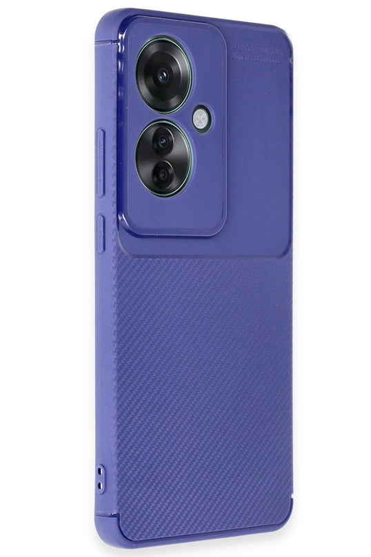Oppo Reno 11F Auto Focus Karbon Kapak Kılıf - Lacivert 2