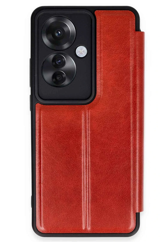 Oppo Reno 11F Flip Cover Kılıf - Kırmızı