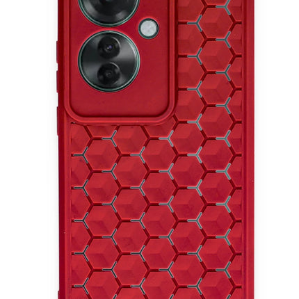 Oppo Reno 11F Petek Silikon Kapak Kılıf - Kırmızı