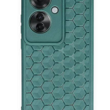 Oppo Reno 11F Petek Silikon Kapak Kılıf - Koyu Yeşil