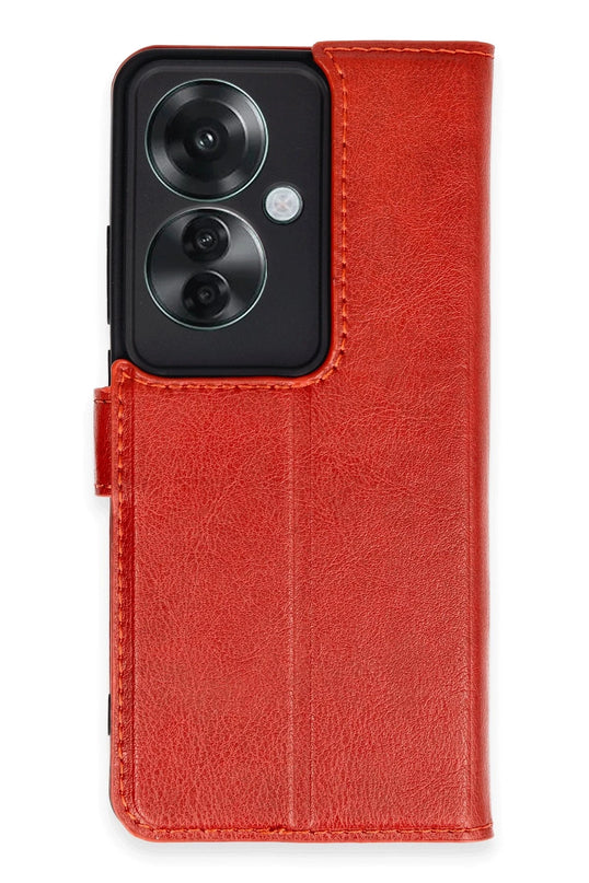Oppo Reno 11F Trend S Plus Kapaklı Kılıf - Kırmızı