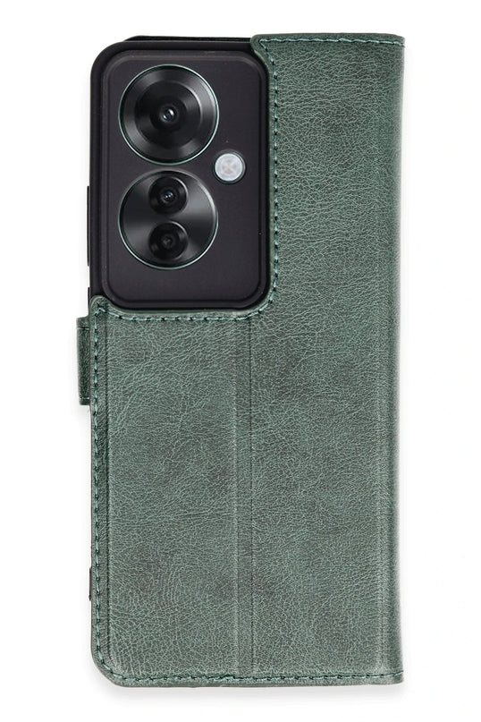 Oppo Reno 11F Trend S Plus Kapaklı Kılıf - Yeşil