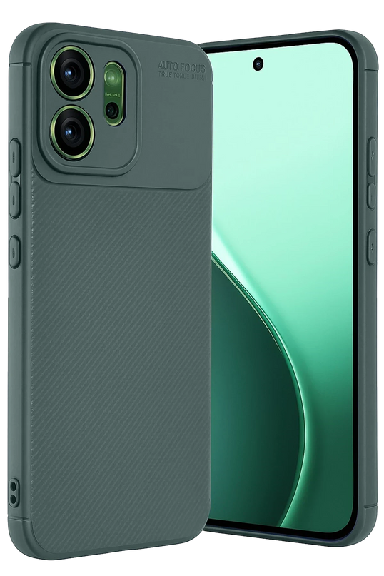 Oppo Reno 14 Auto Focus Karbon Kapak Kılıf - Koyu Yeşil