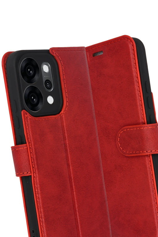 Oppo Reno 14 Trend S Plus Kapaklı Kılıf - Kırmızı 3