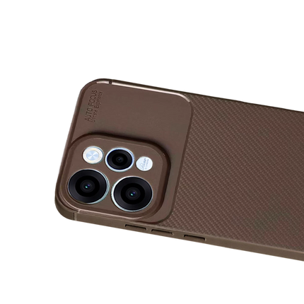 Oppo Reno 15 Auto Focus Karbon Kapak Kılıf - Kahverengi 4
