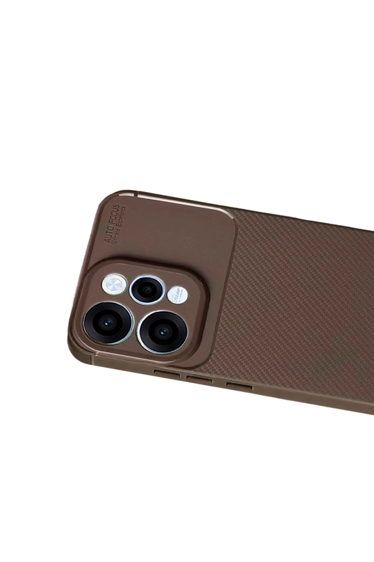 Oppo Reno 15 Auto Focus Karbon Kapak Kılıf - Kahverengi 4