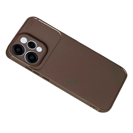 Oppo Reno 15 Auto Focus Karbon Kapak Kılıf - Kahverengi 2