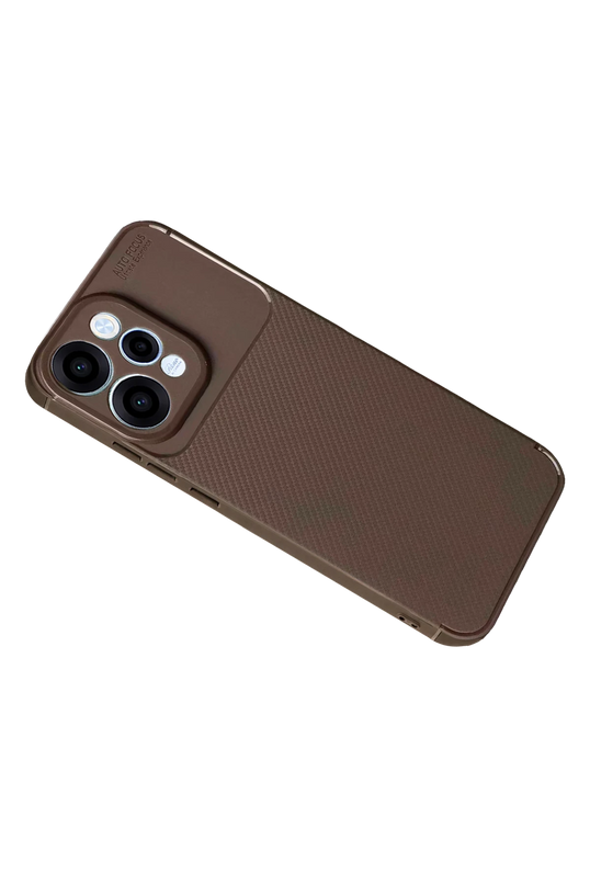 Oppo Reno 15 Auto Focus Karbon Kapak Kılıf - Kahverengi 2