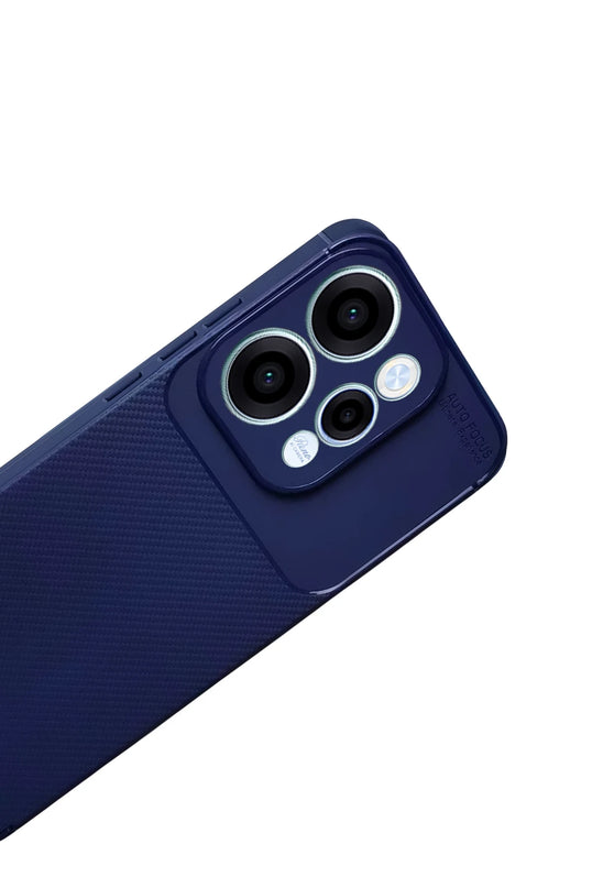 Oppo Reno 15 Auto Focus Karbon Kapak Kılıf - Lacivert 4