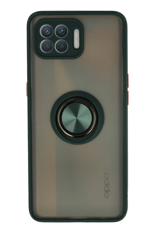 Oppo Reno 4 Lite Montreal Yüzüklü Silikon Kapak Kılıf - Yeşil