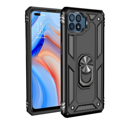 Oppo Reno 4 Lite Sofya Yüzüklü Silikon Kapak Kılıf - Siyah