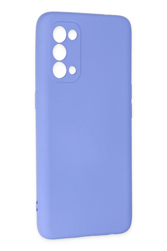 Oppo Reno 5 Nano içi Kadife Silikon Kılıf - Lila 2